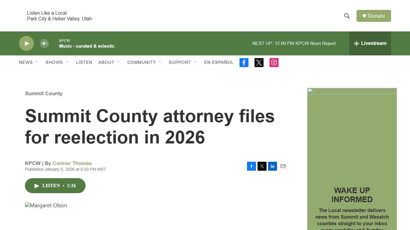 Summit County attorney files for reelection in 2026