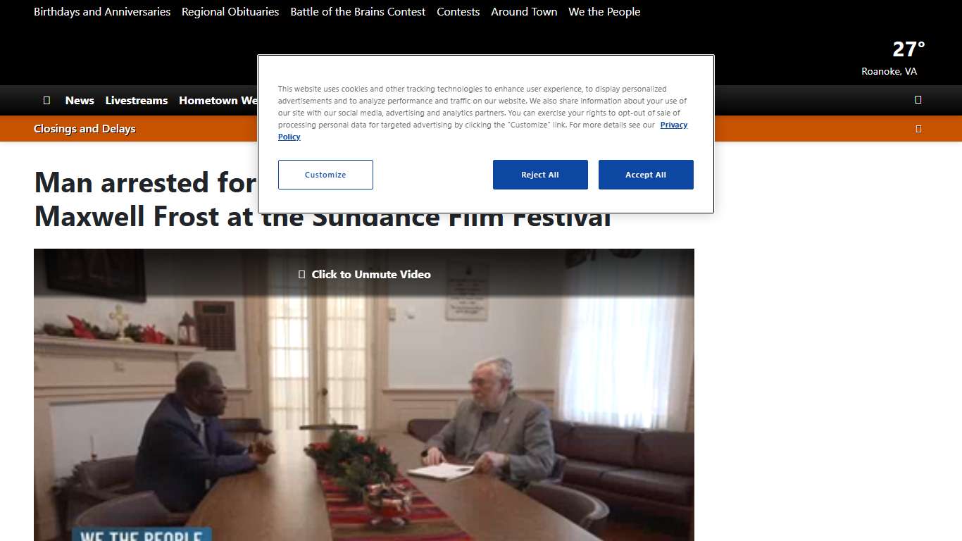 Man arrested for allegedly assaulting US Rep. Maxwell Frost at the Sundance Film Festival